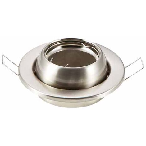 Plafond Rond GU10 métal réglable 45° pour Spot LED Mod. VT-780RD SKU 3594 Nickel Satiné