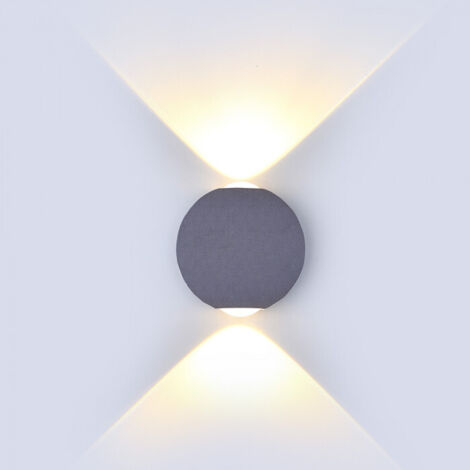 V-TAC VT-836 Applique murale LED 6W blanc chaud 3000K corps aluminium rond gris IP65 - SKU 8305 (1/5)