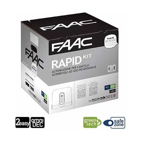 RAPID KIT FAAC 24V Kit portail coulissant automatisme 400KG CYCLO SAFE&GREEN 1059995