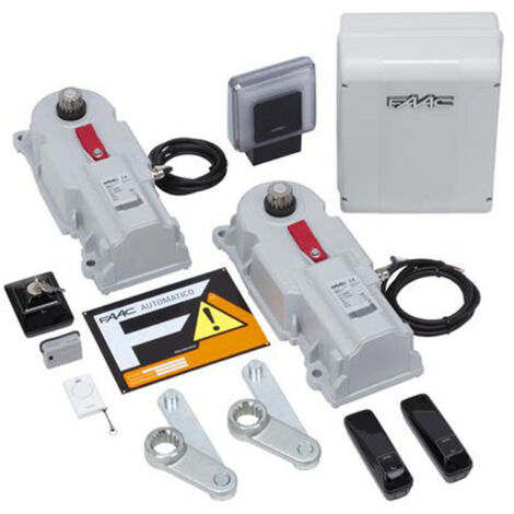 Faac – Kit de motorisation de portail 106747445 – 770N 24V pour vantaux jusqu'à 3,5 m – Système anti-écrasement – Installation rapide