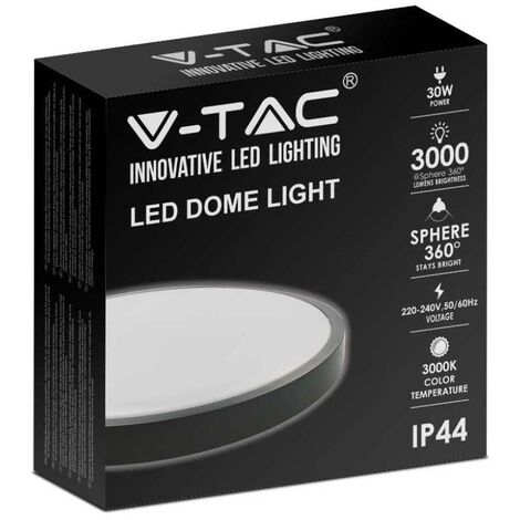 V-TAC VT-8630B-RD 30W IP44 plafonnier LED rond NOIR 360° design moderne 6500K - sku 7641 (1/7)