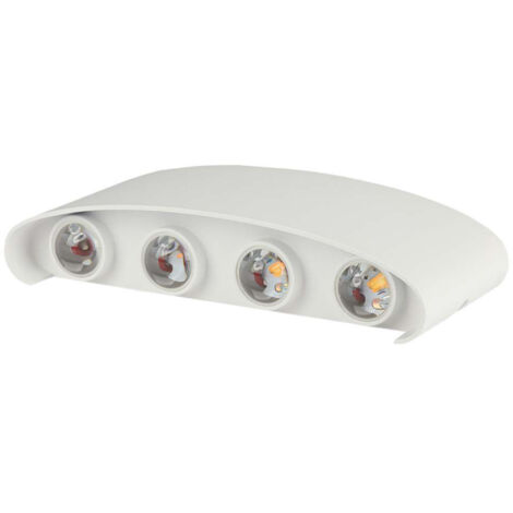 V-TAC VT-848 applique murale LED COBx8pcs 7W applique double faisceau aluminium blanc sable applique 4000K IP65 - SKU 218618 (1/5)