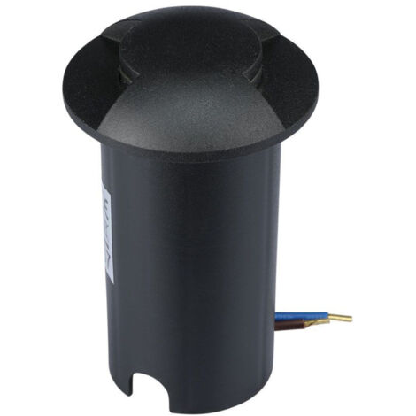 V-TAC VT-1161 1W 2 faisceaux blanc chaud 3000K rond aluminium noir IP67 walk-over led spot - sku 211466