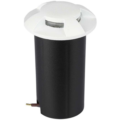 V-TAC VT-1171 Spot piétinable led 1W enterré 4 faisceaux blanc chaud 3000K rond blanc aluminium IP67 - sku 211469