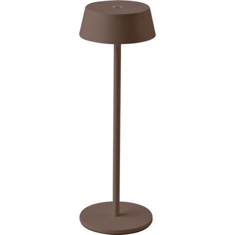 V-TAC VT-7562 Lampe de table LED 2W blanc chaud 3000K avec batterie rechargeable Bouton tactile ON/OFF dimmable couleur corten IP54 - SKU 6821