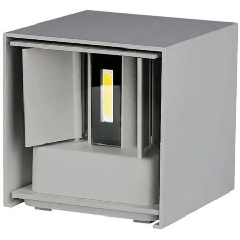 V-TAC VT-759-12 Applique led 12W carré gris satin lumière blanche naturelle 4000K IP65 - sku 218532 (1/9)