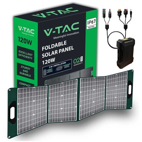 Module de panneau solaire photovoltaïque pliable V-TAC 120w pour recharge de power station portable sku 11446