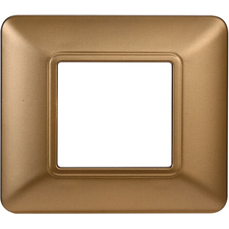 Plaque compatibles Bticino Matix 2 modules plastique couleur or (1/4)