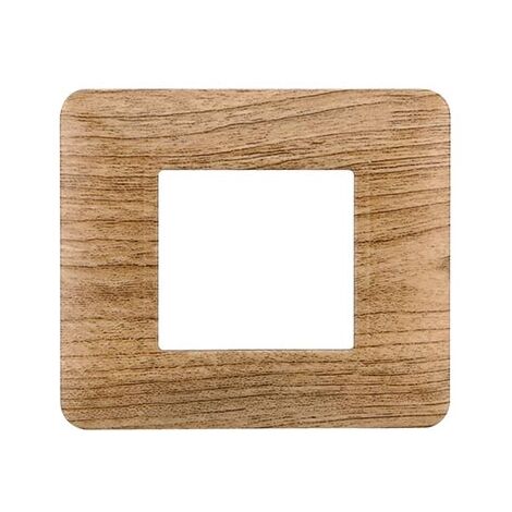 Plaque compatibles Bticino Matix 2 modules plastique couleur bois sombre