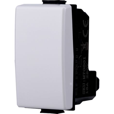 Bouton 1P 10A compatible Bticino Matix couleur blanc