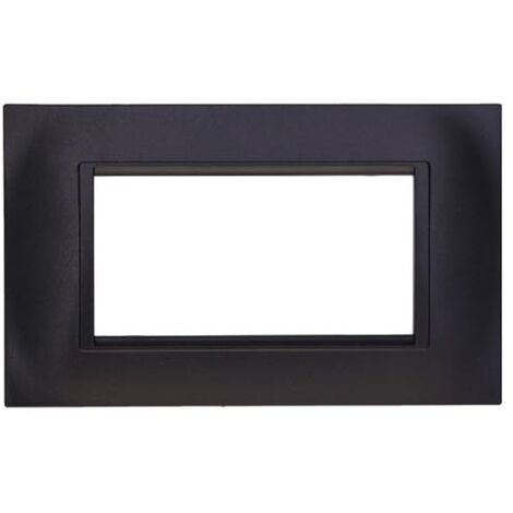 Plaque Carrée 3 Modules Compatible BTicino Living - Plastique Titane - Neuf