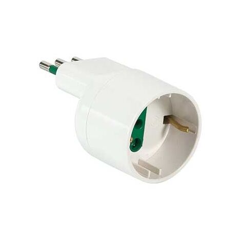 Adaptateur unidirectionnel prise italienne std. Prise 2P+T 10A italien/allemand std. 2P+T 16A couleur blanche Fanton 82125