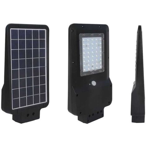 V-TAC VT-ST15 Réverbère LED 15W avec panneau solaire et sensor corps noir IP65 blanc froid 6400K - sku 8548 (1/10)