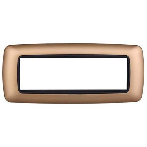 Plaque compatibles Bticino Livinglight 7 modules plastique convexe couleur or