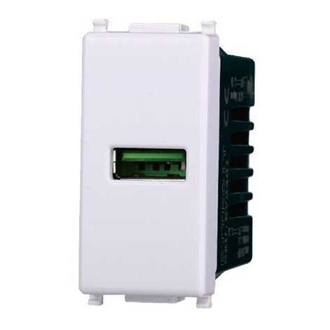 Chargeur USB Type-A compatible Vimar Plana 5Vdc 2.1A couleur blanc Ettroit EV2401