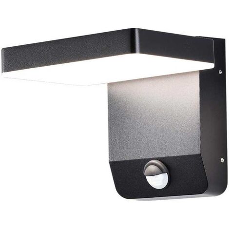 V-TAC VT-11020 applique murale led avec projecteur capteur PIR 17W 150lm/w éclairage de façade carré couleur noire 4000k design moderne IP65 sku 2949