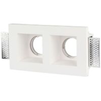 Faretto incasso in gesso quadrato doppio attacco gu10 3648