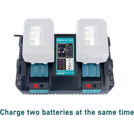 2x Akkus 18V 5,0Ah Ersatzakku für Makita BL1850B mit DC18RD Schnellladegerät für Makita 18Volt Li-ion Akku BL1860B BL1830 BL1840 BL1850 BL1860 BL1815 BL1820 LXT Accu