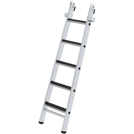 MUNK Stufen-Glasreinigerleiter mit nivello-Traverse clip-step R13, 5-stufiges Mittelteil (1/4)