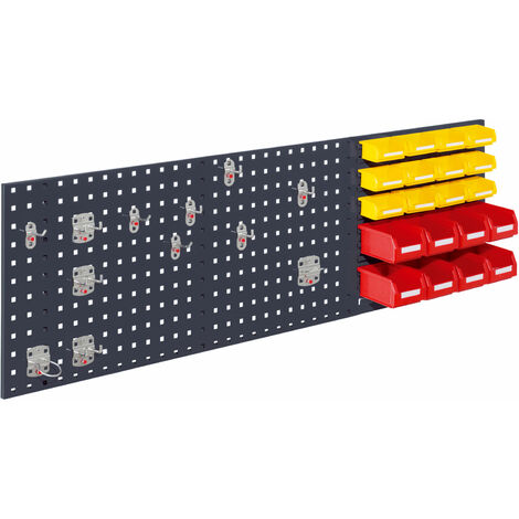 Kappes ®RasterPlan Kombiplattenset 3 1x Lochplatte 1500x450mm 1x Zubehörsortiment 32-teilig Anthrazitgrau RAL 7016