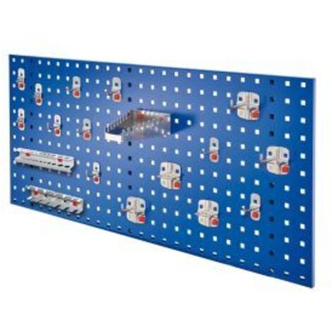 Kappes ®RasterPlan by ABAX Einsteigerset 6 1x Lochplatte 1000x450mm 1x Werkzeughaltersortiment 18-teilig Enzianblau RAL 5010