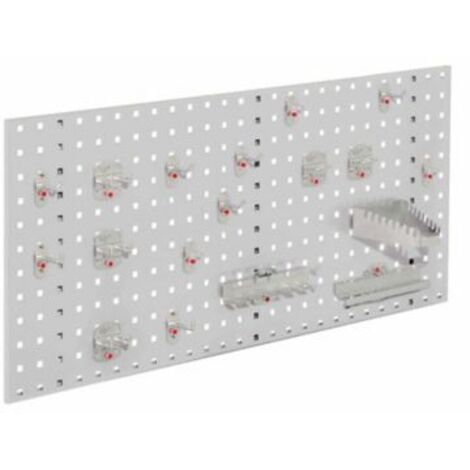 Kappes ®RasterPlan Einsteigerset 6 1x Lochplatte 1000x450mm 1x Werkzeughaltersortiment 18-teilig Lichtgrau RAL 7035