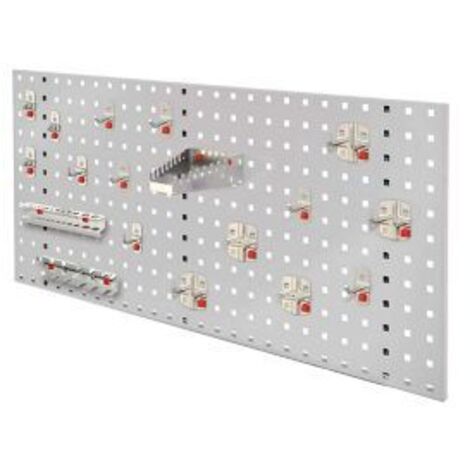 Kappes ®RasterPlan by ABAX Einsteigerset 6 1x Lochplatte 1000x450mm 1x Werkzeughaltersortiment 18-teilig Lichtgrau RAL 7035