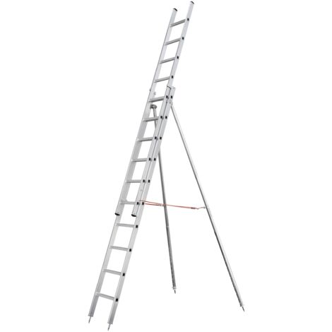 Siedra Obstbaumschiebeleiter mit ausziehbaren Stützen 2x14 Sprossen