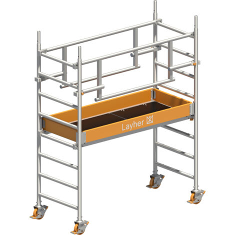 Layher Rollgerüst Uni Leicht P2 Safety Plus mit Doppelgeländer 3,11m AH (1/3)