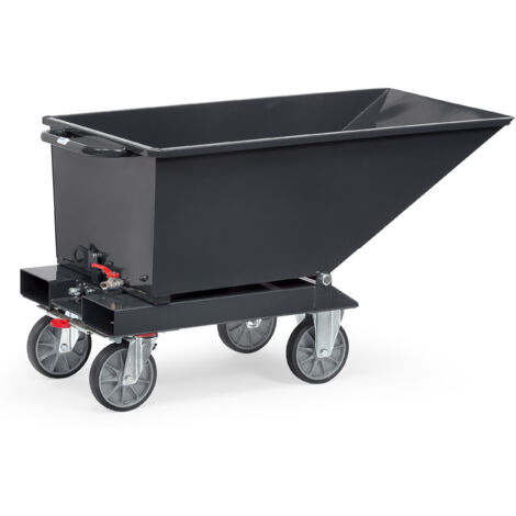 Muldenkipper Inh.250l L1359xB713xH780mm grau m.Ablasshahn FETRA (1/4)