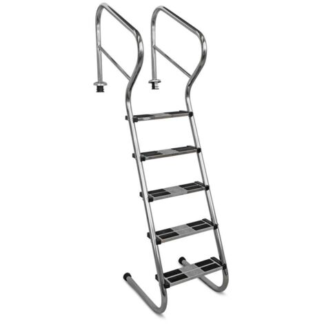Eichenwald Poolleiter Modell 53 Treppenleiter mit Sicherheitsstufe Leiterlänge 1562mm 5 Stufen