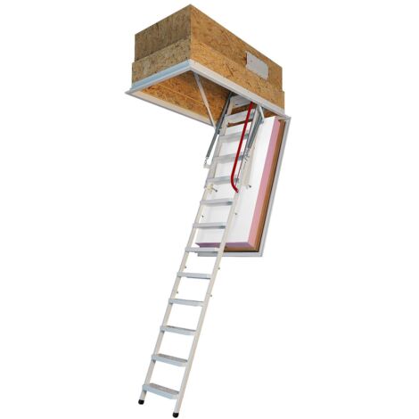 Wippro Dachbodentreppe Klimatec mit 160mm Wärmedämmung - feuerhemmende Dachlukentreppe 700/1400mm