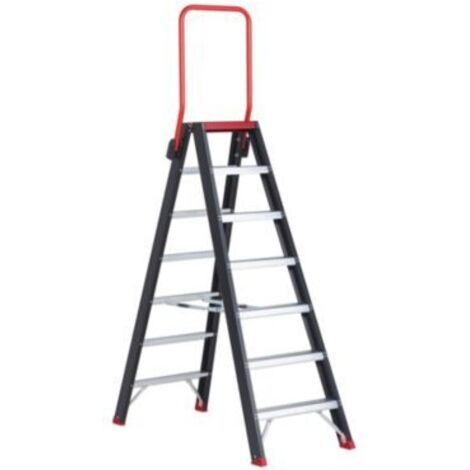 altrex Sicherheits-Stehleiter - beidseitig begehbar, 2 x 7 Stufen (1/5)