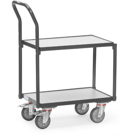 Fetra ESD-Eurokasten-Roller mit 2 Etagen, mit Rand 7 mm und Rohrschiebebügel (1/2)