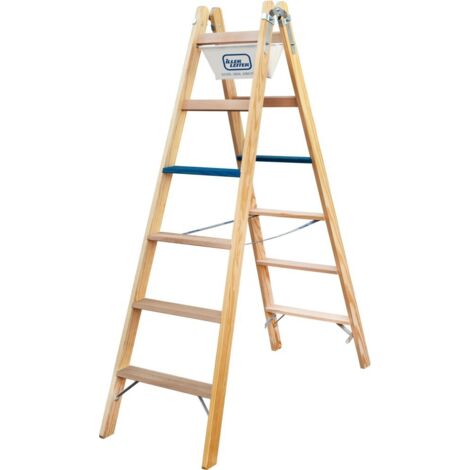 ILLER-LEITER Holz Stufen Stehleiter ERGO Plus 2x6 2106-7 (1/3)