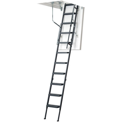 Dolle Bodentreppe clickFIX® comfort 3-teilig bis 244-264cm Raumhöhe mit U-Wert 0,49 Deckenöffnung 120x60cm (1/5)