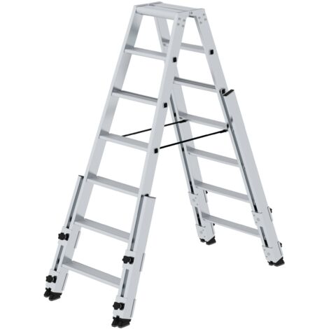 MUNK Stufen- Stehleiter treppengängig beidseitig begehbar 2x7 Stufen