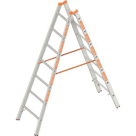 Layher Topic 1039 Sprossenstehleiter 2x7 Sprossen