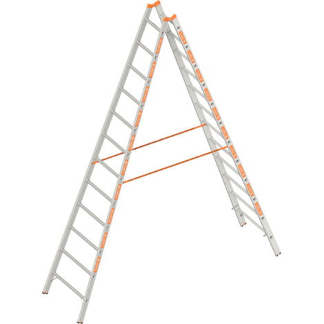 Layher Topic 1039 Sprossenstehleiter 2x12 Sprossen