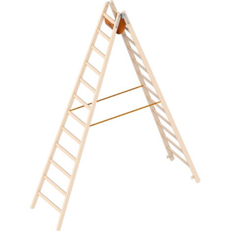 Layher 1053 Holzstehleiter nach Ö-Norm Z1501 2x12 Sprossen
