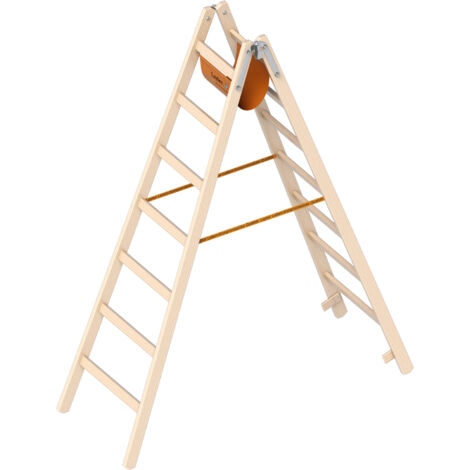 Layher 1038 Holzstehleiter 2x7 Sprossen