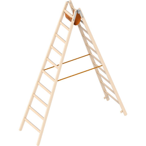 Layher 1038 Holzstehleiter 2x10 Sprossen