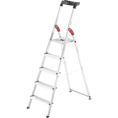 Hailo L60 StandardLine, Alu-Sicherheits-Stehleiter, 5 Stufen