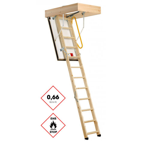 Minka Bodentreppe Eurofire Protect brandhemmend aus Fichte mit U-Wert 0,67 W/m2K bis 275cm Raumhöhe 114x55cm Deckenöffnung
