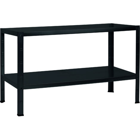 SCHULTE Regalwelt Steckregal mit 2 PowerMAX Fachböden, 65 kg Tragkraft, 43x120x40 cm (HxBxT), schwarz-Struktur, Blackline, Lagerregal, Werkstattregal, Kellerregal, Garagenregal, Metallregal (1/3)