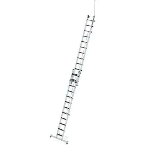 MUNK Stufen- Seilzugleiter 2-teilig mit Handlauf und Ausstiegsholm 2x12 Stufen