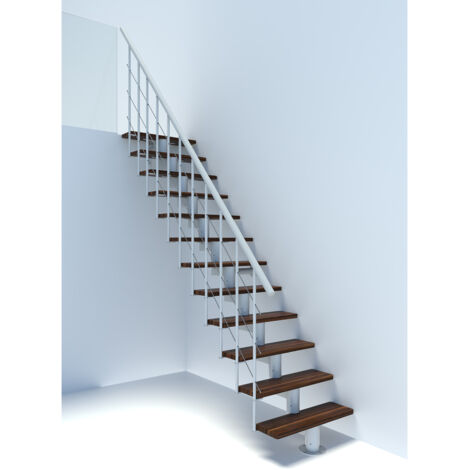 Minka Mittelholmtreppe Comfort Top 37 - 312cm Geschosshöhe Walnuss Weiß (1/5)
