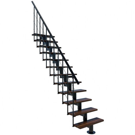 Minka Mittelholmtreppe Comfort Top 37 - 312cm Geschosshöhe Walnuss Schwarz