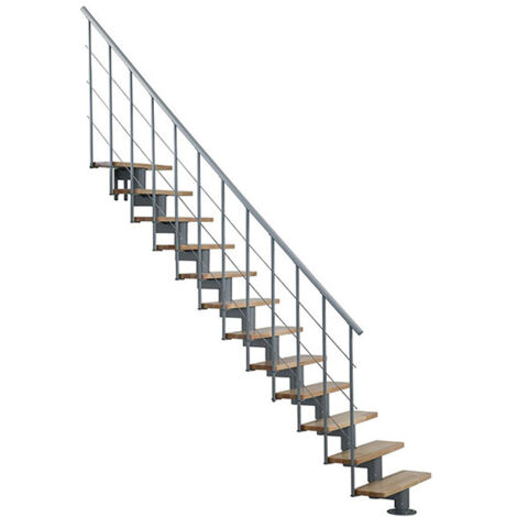 Minka Mittelholmtreppe Comfort Top 37 - 312cm Geschosshöhe Buche Grau