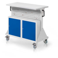 Kappes RasterMobil® Größe 2 - 1000x930x500mm - 4x Lochplatten - 2x Einhängeschrank - Ablageboden aus Stahlblech - lichtgrau